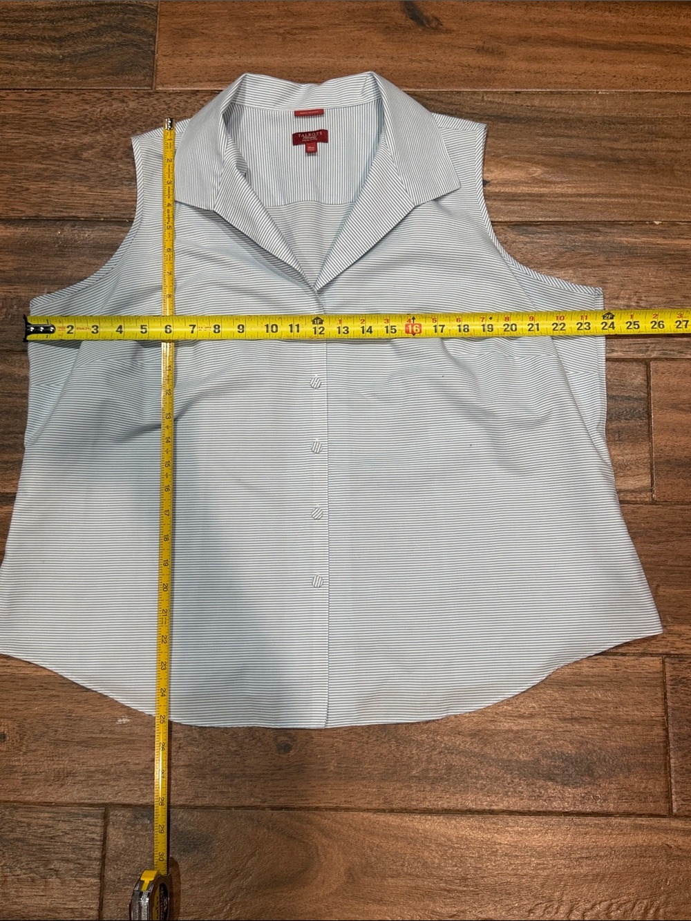 Talbots /Sleeveless Blue Stripe Collared Button-Front Top…200A - Picture 10 of 10